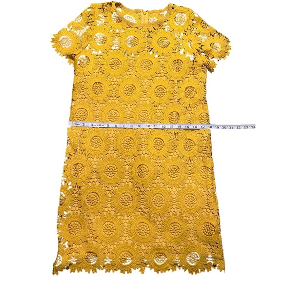 LOFT Sunflower Yellow Lace Dress - Picture 9 of 10